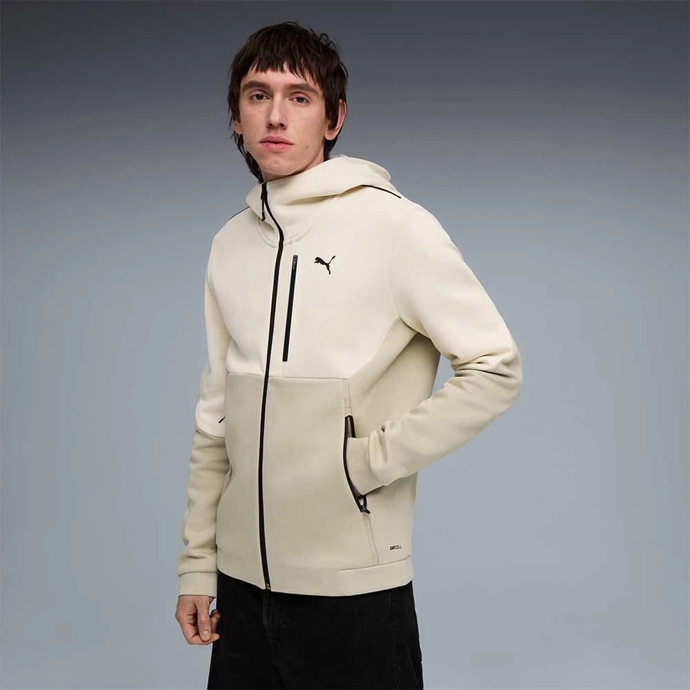 МЪЖКО ГОРНИЩЕ PUMA 63441587 PUMATECH FULL-ZIP HOODIE DK БЕЖОВО - lotus-sport.bg
