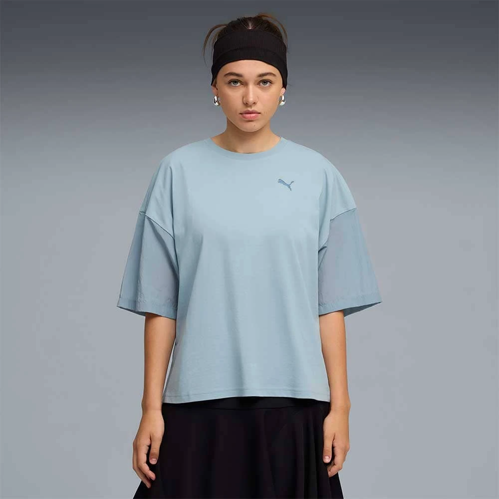 ДАМСКА ТЕНИСКА PUMA 69188347 HER OVERSIZED TEE СВЕТЛОСИНЯ - lotus-sport.bg