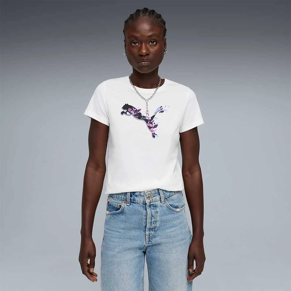 ДАМСКА ТЕНИСКА PUMA 69191202 GRAPHICS FLORAL CAT TEE БЯЛА - lotus-sport.bg