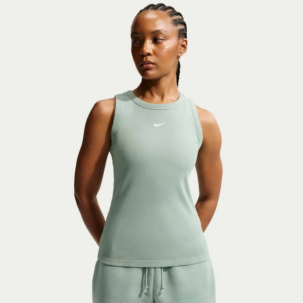ДАМСКИ ПОТНИК NIKE IH7956-006 NSW RIB TIGHT TANK ЗЕЛЕН - lotus-sport.bg
