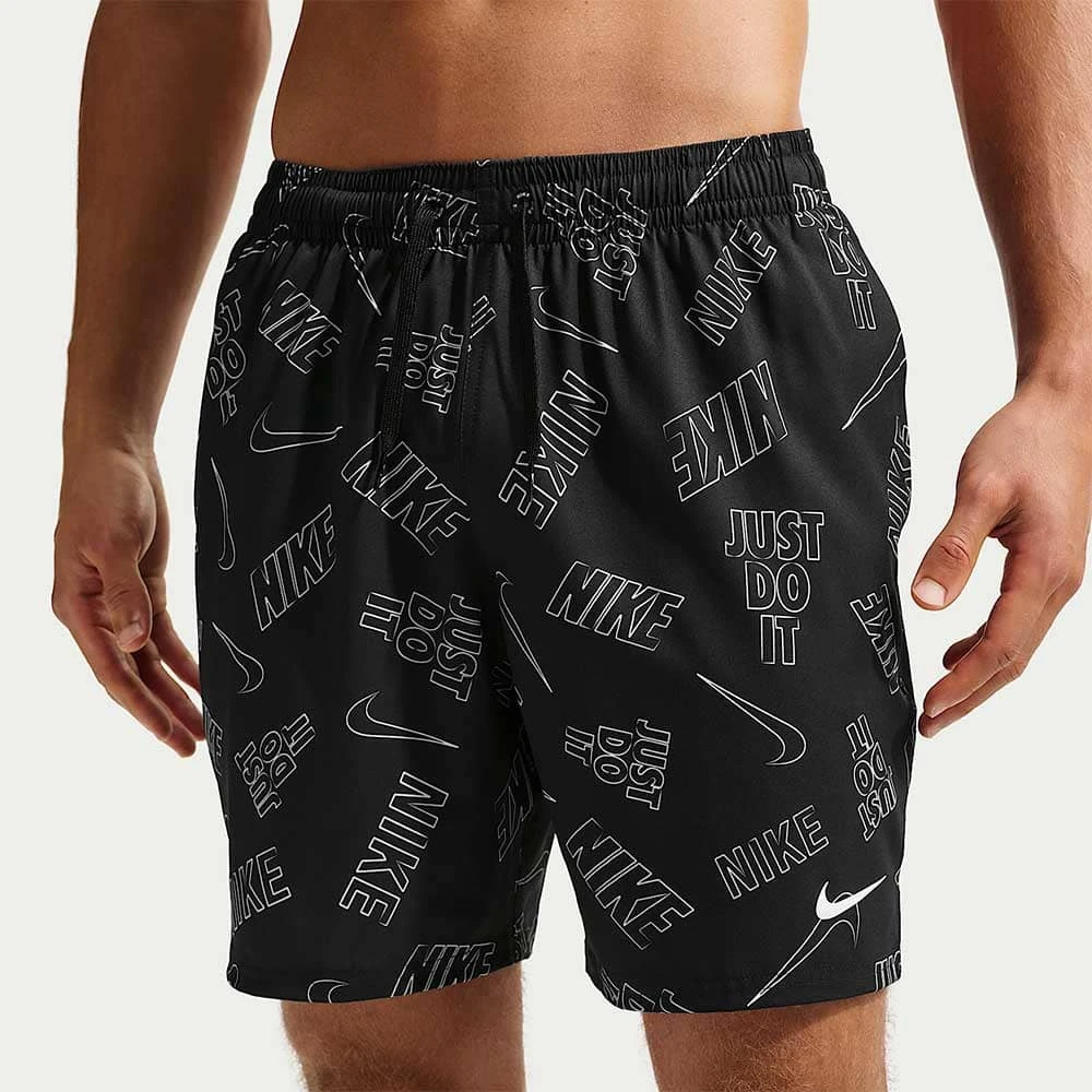 МЪЖКИ ПЛУВНИ ШОРТИ NIKE NESSG551-001 5IN BREAKER AOP TOSSED LOGO ЧЕРНИ - lotus-sport.bg