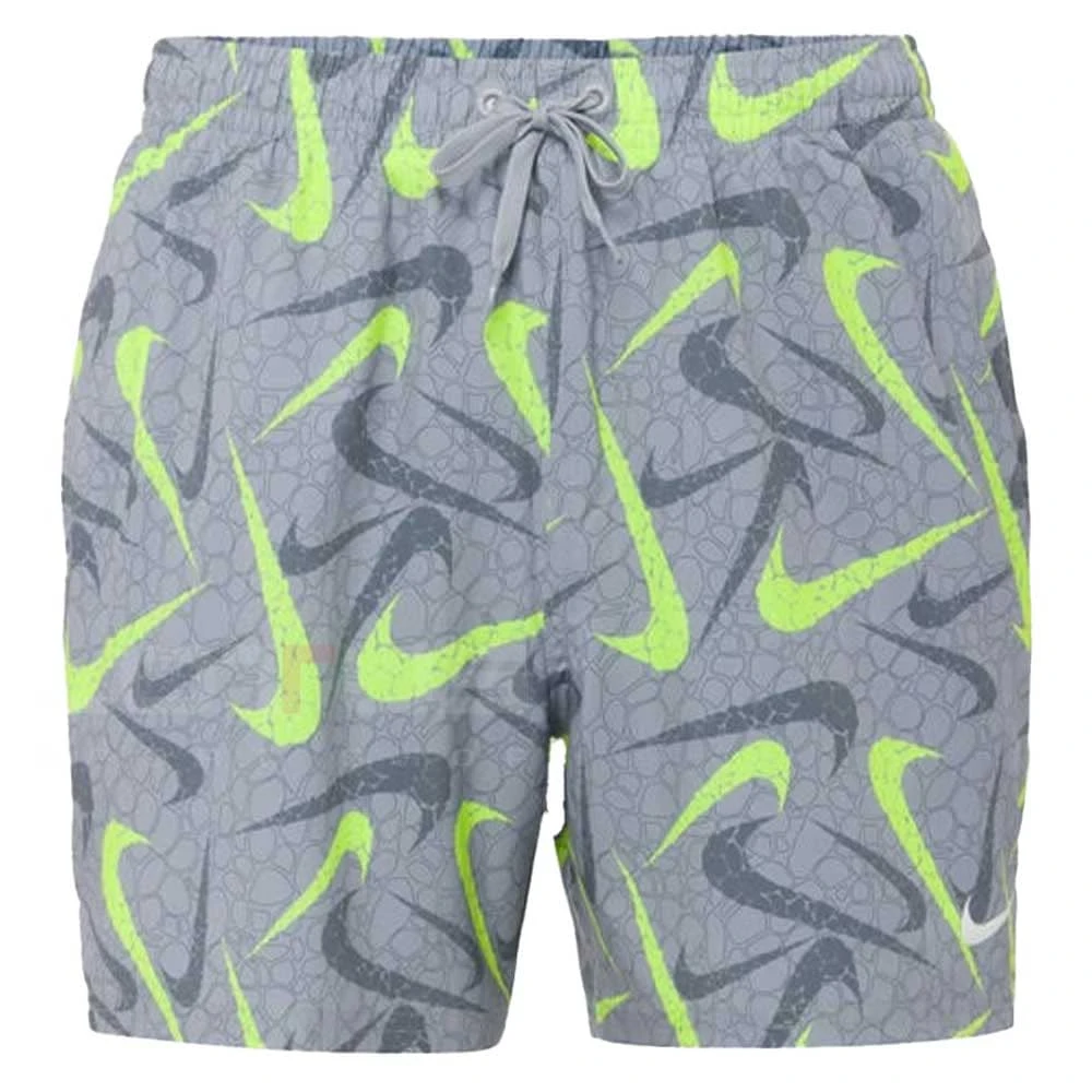 МЪЖКИ ПЛУВНИ ШОРТИ NIKE NESSG551-054 5IN BREAKER AOP TOSSED LOGO СИВИ - lotus-sport.bg