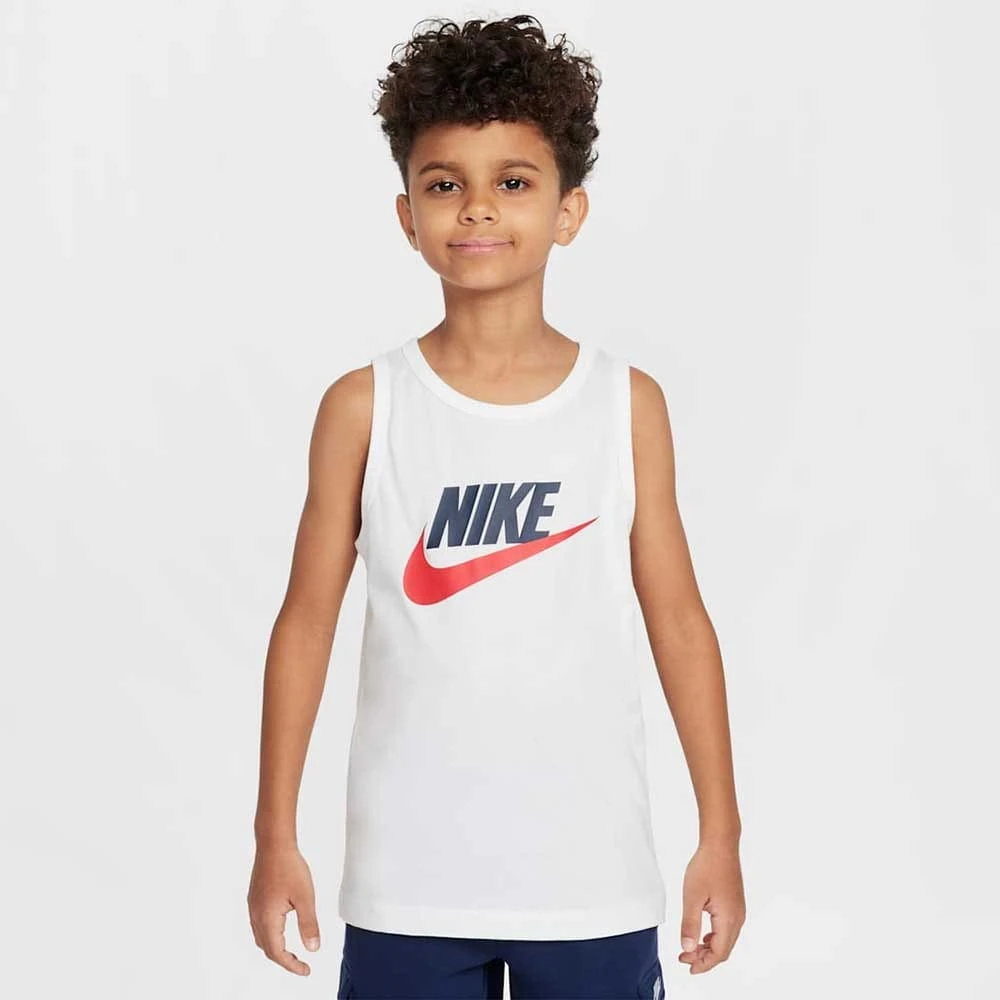 ДЕТСКИ ПОТНИК ЗА МОМЧЕ NIKE HM5843-100 NSW TANK TEE БЯЛ - lotus-sport.bg