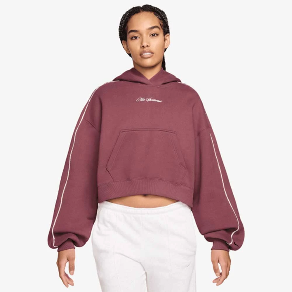 ДАМСКИ СУИТШЪРТ NIKE IO9948-654 STDO FLC MW CRP SCLOP HDY ПЕПЕЛЯВО РОЗОВ - lotus-sport.bg