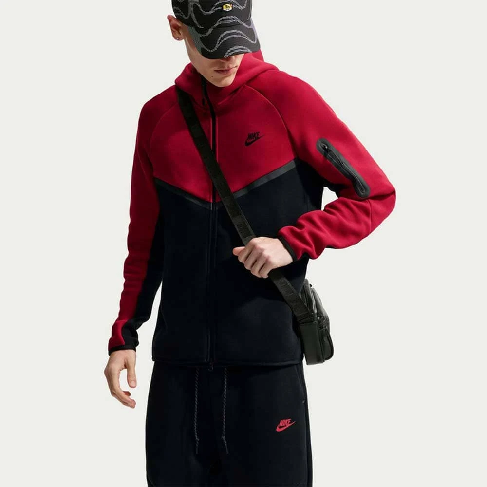 МЪЖКО ГОРНИЩЕ NIKE HV0949-608 TCH FLC FZ WR HOODIE ЧЕРВЕНО/ЧЕРНО - lotus-sport.bg