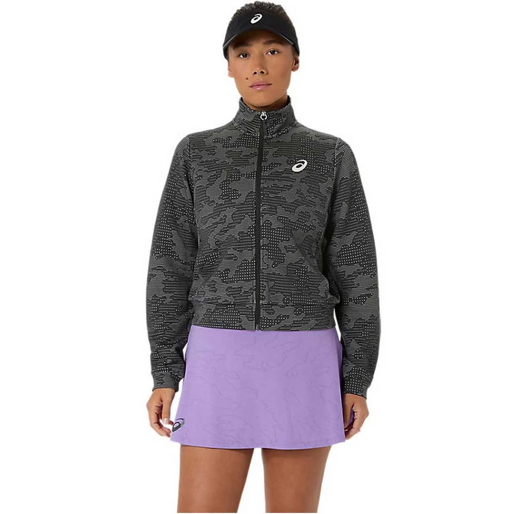 ДАМСКО ГОРНИЩЕ ASICS 2042A453-021 MATCH JACKET ТЪМНОСИВО - lotus-sport.bg