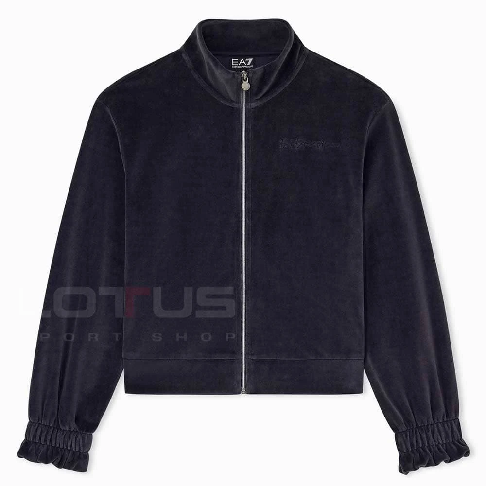 ДАМСКО ГОРНИЩЕ EA7 EMPORIO ARMANI 7W001432-U8117 ATHLETIC VELOUR W T-TOP FZ ТЪМНОСИВО - lotus-sport.bg