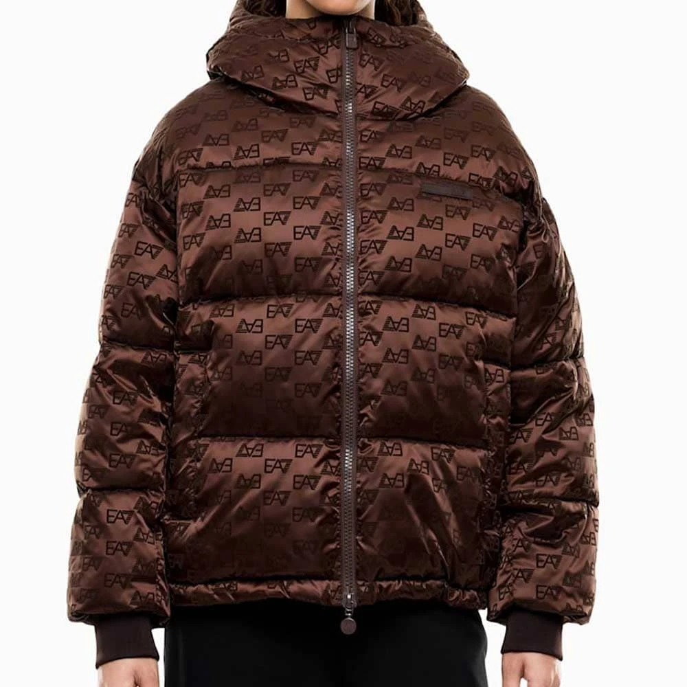 ДАМСКО ЯКЕ EA7 EMPORIO ARMANI 7W001504-F6016 W BOMBER JACKET EXTRA PADDED MONOGRAM КАФЯВО - lotus-sport.bg