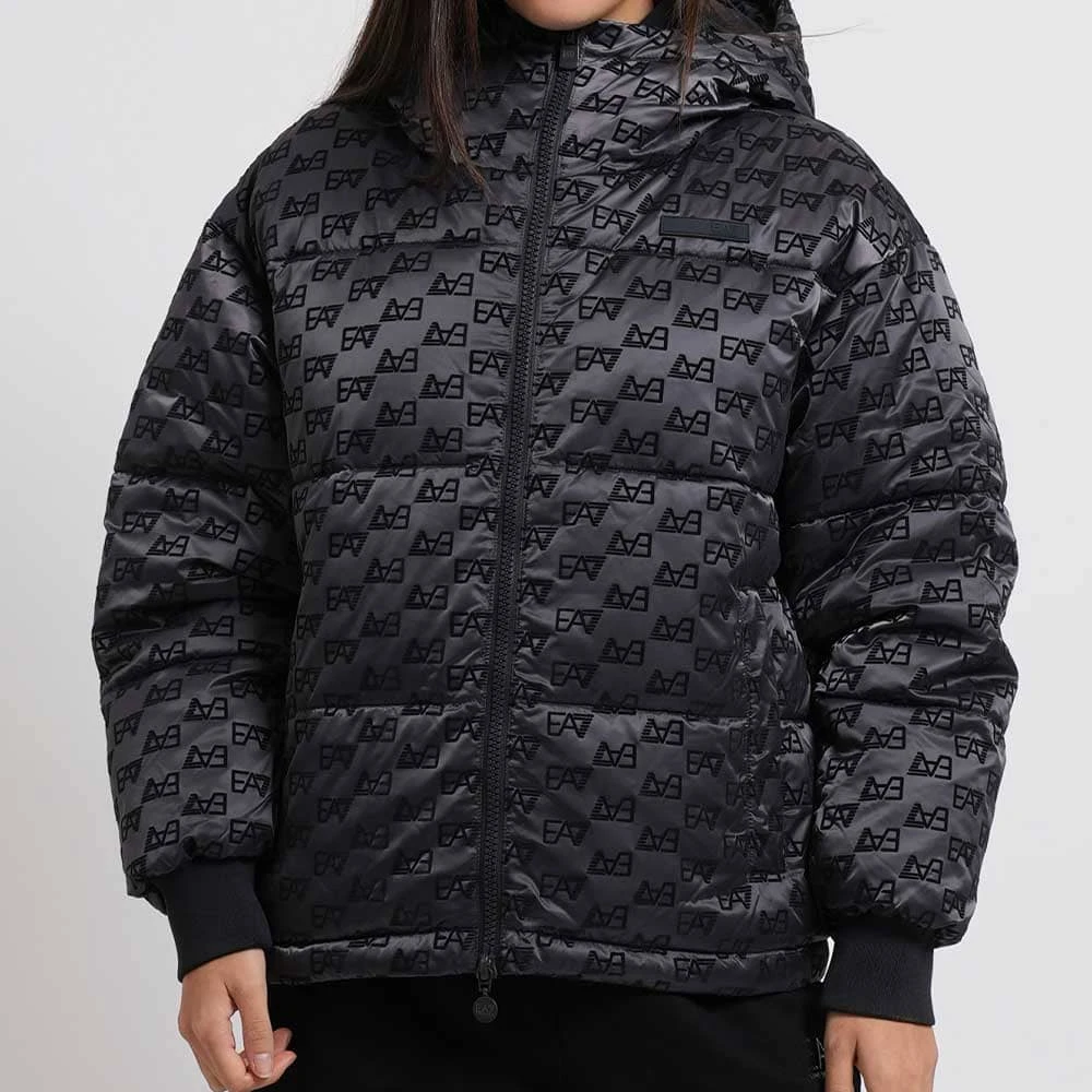 ДАМСКО ЯКЕ EA7 EMPORIO ARMANI 7W001504-F8033 W BOMBER JACKET EXTRA PADDED MONOGRAM ТЪМНОСИВО - lotus-sport.bg