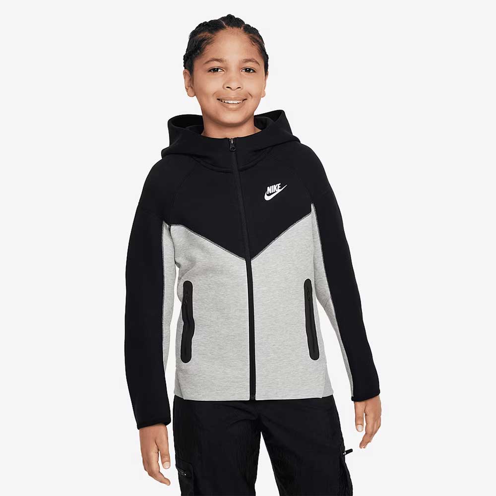 ДЕТСКО ГОРНИЩЕ ЗА МОМЧЕ NIKE NSW TECH FLC F DK GREY HTHR/BLACK - lotus-sport.bg