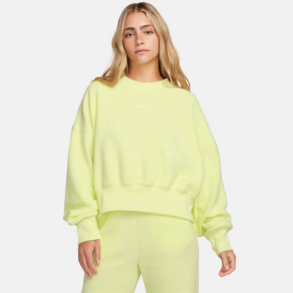 ДАМСКА БЛУЗА NIKE NSW PLSH MOD CROP CREW LMNS GREEN - lotus-sport.bg