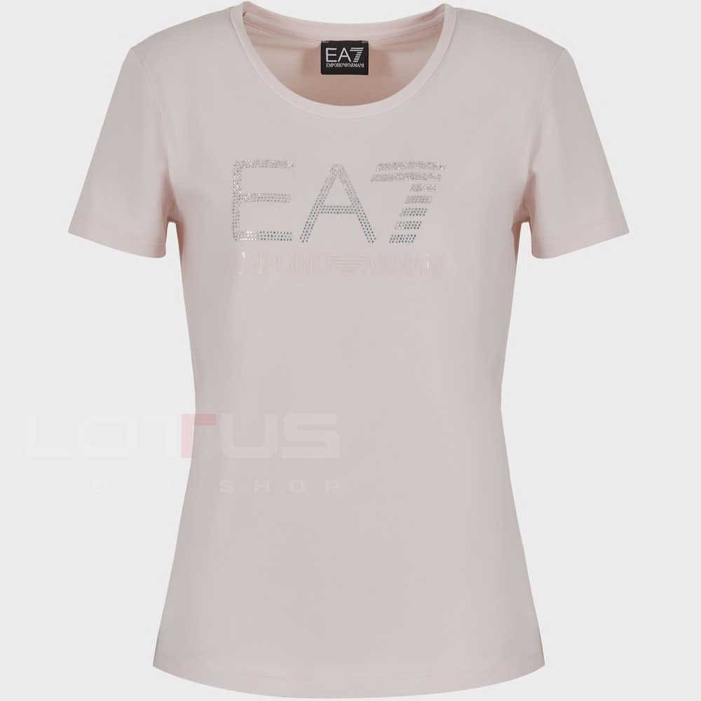 ДАМСКА ТЕНИСКА EA7 EMPORIO ARMANI 3DTT21 TRAIN LOGO SERIES W TEE SS FANCY STRASS РОЗОВА - lotus-sport.bg