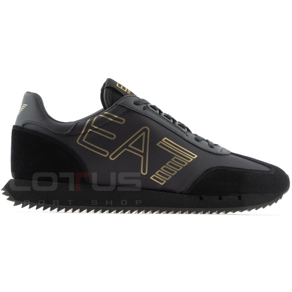 МЪЖКИ МАРАТОНКИ EA7 EMPORIO ARMANI X8X101 BLACK&WHITE VINTAGE ЧЕРНИ - lotus-sport.bg