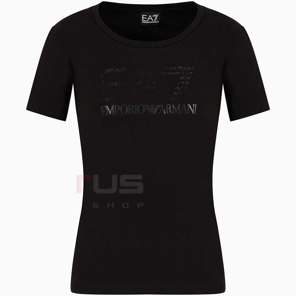 ДАМСКА ТЕНИСКА EA7 EMPORIO ARMANI 3DTT21 TRAIN LOGO SERIES W TEE SS FANCY STRASS ЧЕРНА - lotus-sport.bg