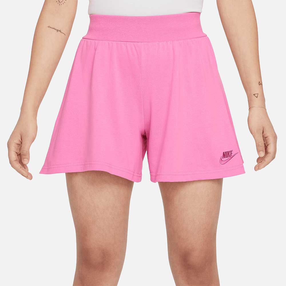 ДЕТСКИ КЪСИ ПАНТАЛОНИ ЗА МОМИЧЕ NIKE NSW SHORT JSY LBR РОЗОВИ - lotus-sport.bg