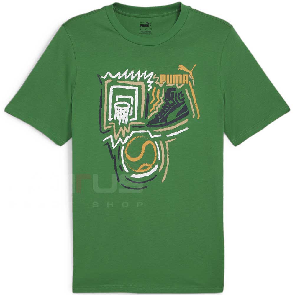МЪЖКА ТЕНИСКА PUMA 68017686 GRAPHICS YEAR OF SPORTS TEE ЗЕЛЕНА - lotus-sport.bg