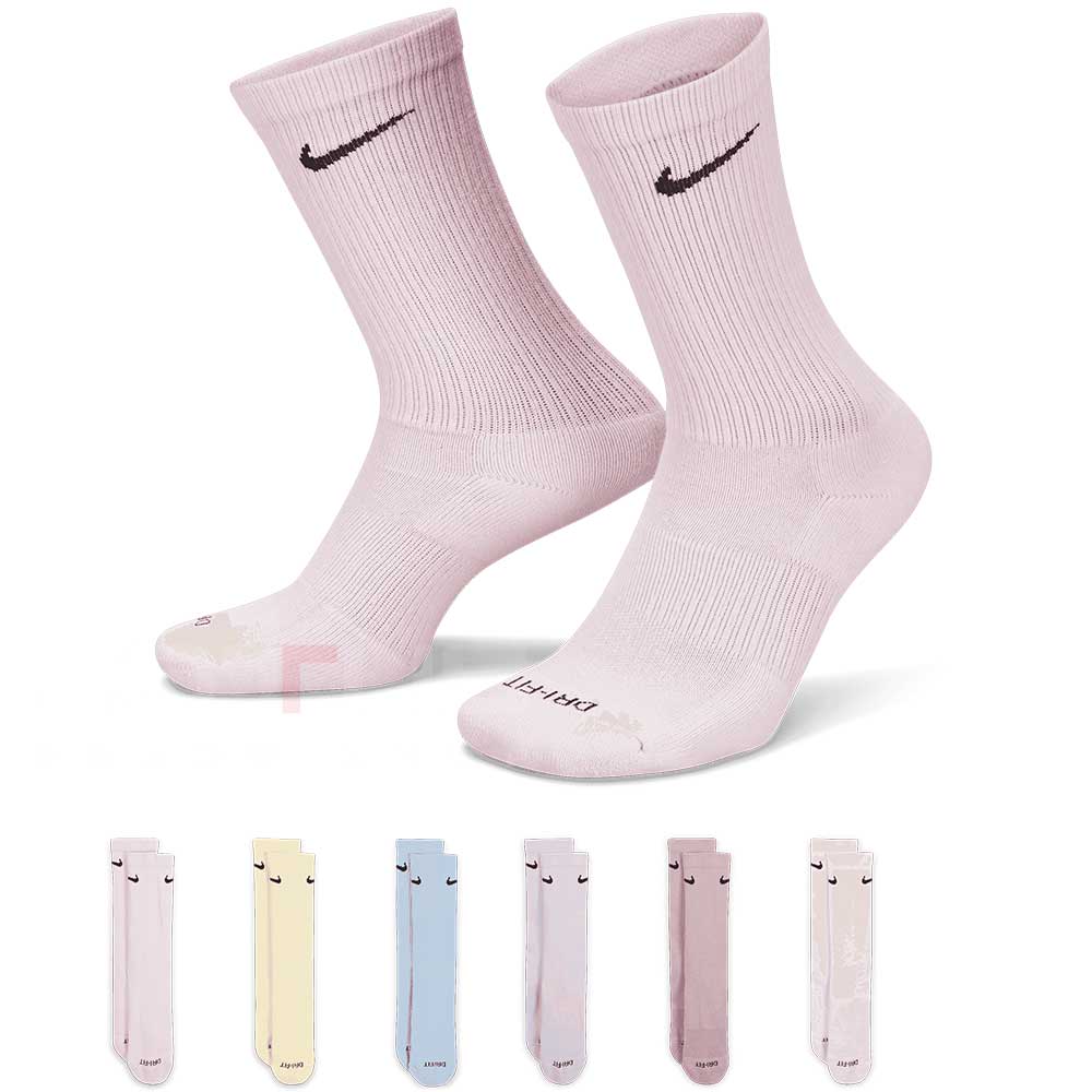 ЧОРАПИ NIKE ED PLS CSH CRW 6PR - 132 БЕЛИ/РОЗОВИ/ЖЪЛТИ - lotus-sport.bg