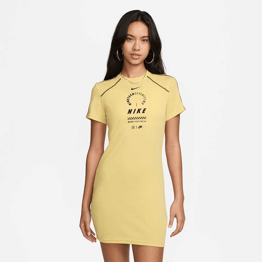 ДАМСКА РОКЛЯ NIKE NSW DRESS SS FEMME SW ЖЪЛТА - lotus-sport.bg