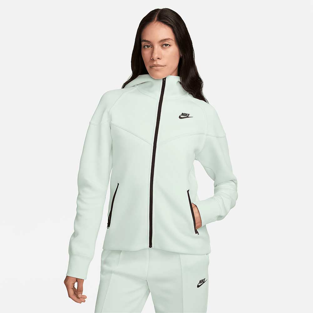 ДАМСКО ГОРНИЩЕ NIKE NSW TCH FLC WR FZ HDY БЛЕДОЗЕЛЕНО - lotus-sport.bg