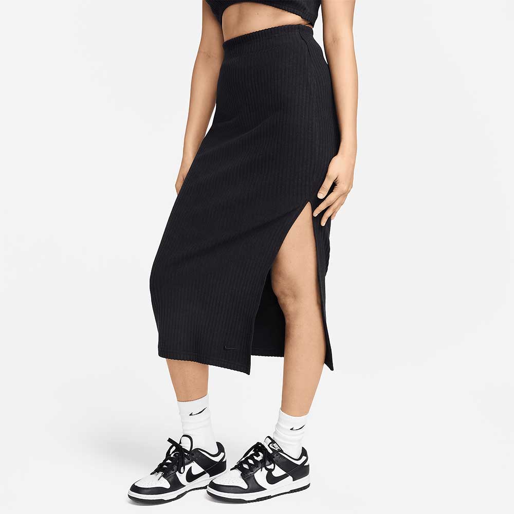 ДАМСКА ПОЛА NIKE NSW CHLL KNT RIB MD SKIRT ЧЕРНА - lotus-sport.bg