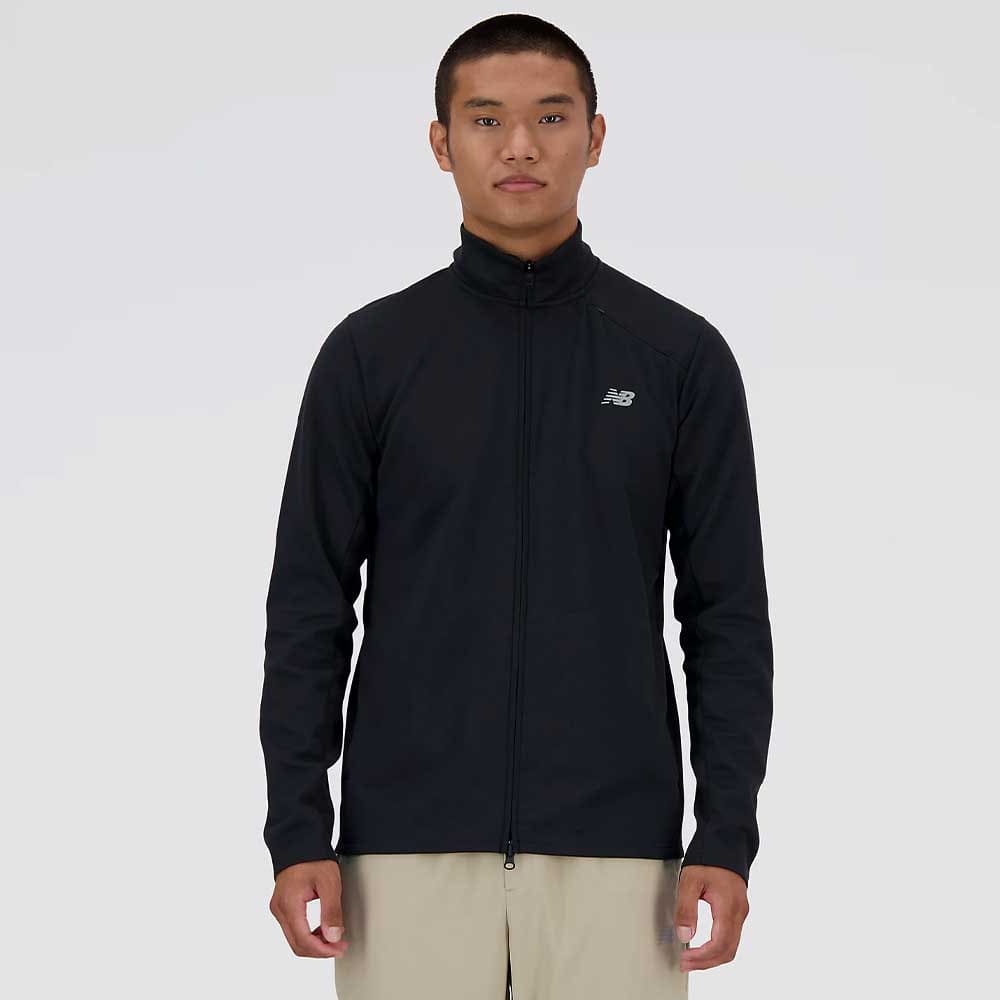 МЪЖКО ГОРНИЩЕ NEW BALANCE MJ41178BK JACKET TECH KNIT FULL ZIP ЧЕРНО - lotus-sport.bg