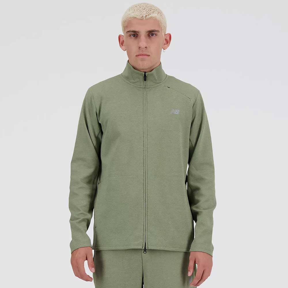 МЪЖКО ГОРНИЩЕ NEW BALANCE MJ41178DEK JACKET TECH KNIT FULL ZIP ЗЕЛЕНО - lotus-sport.bg