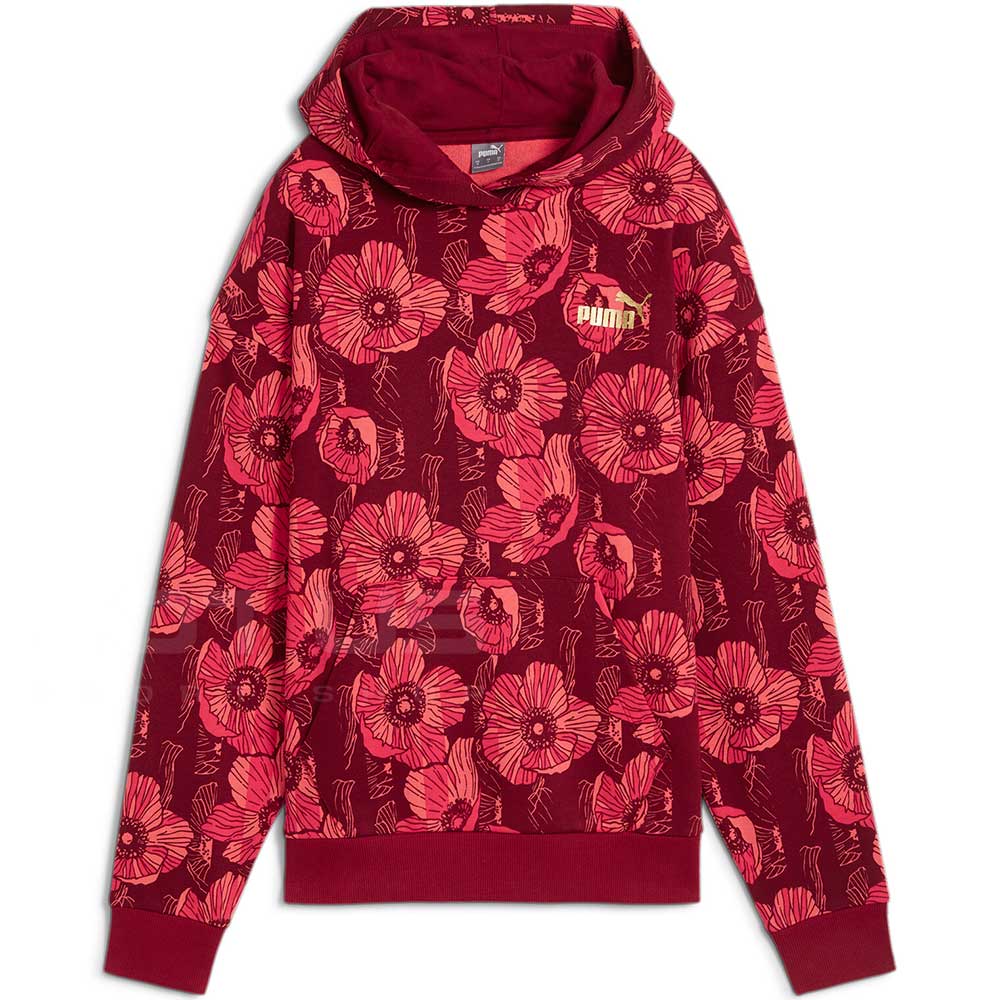 ДАМСКИ СУИТШЪРТ PUMA 68250113 ESS+ CLASS ACT AOP HOODIE TR ЧЕРВЕН - lotus-sport.bg