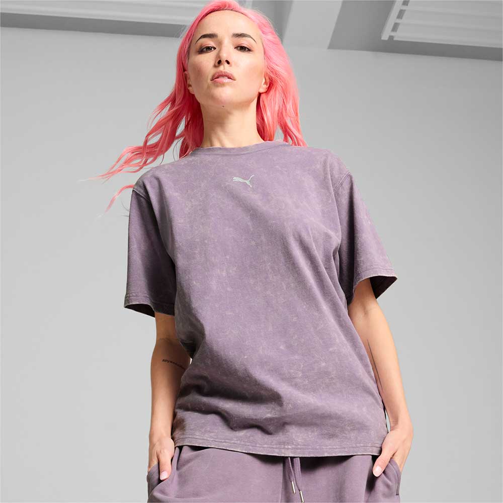 ДАМСКА ТЕНИСКА PUMA 62680130 DARE TO GYMWAY RELAXED WASHED TEE БЛЕДОЛИЛАВА - lotus-sport.bg