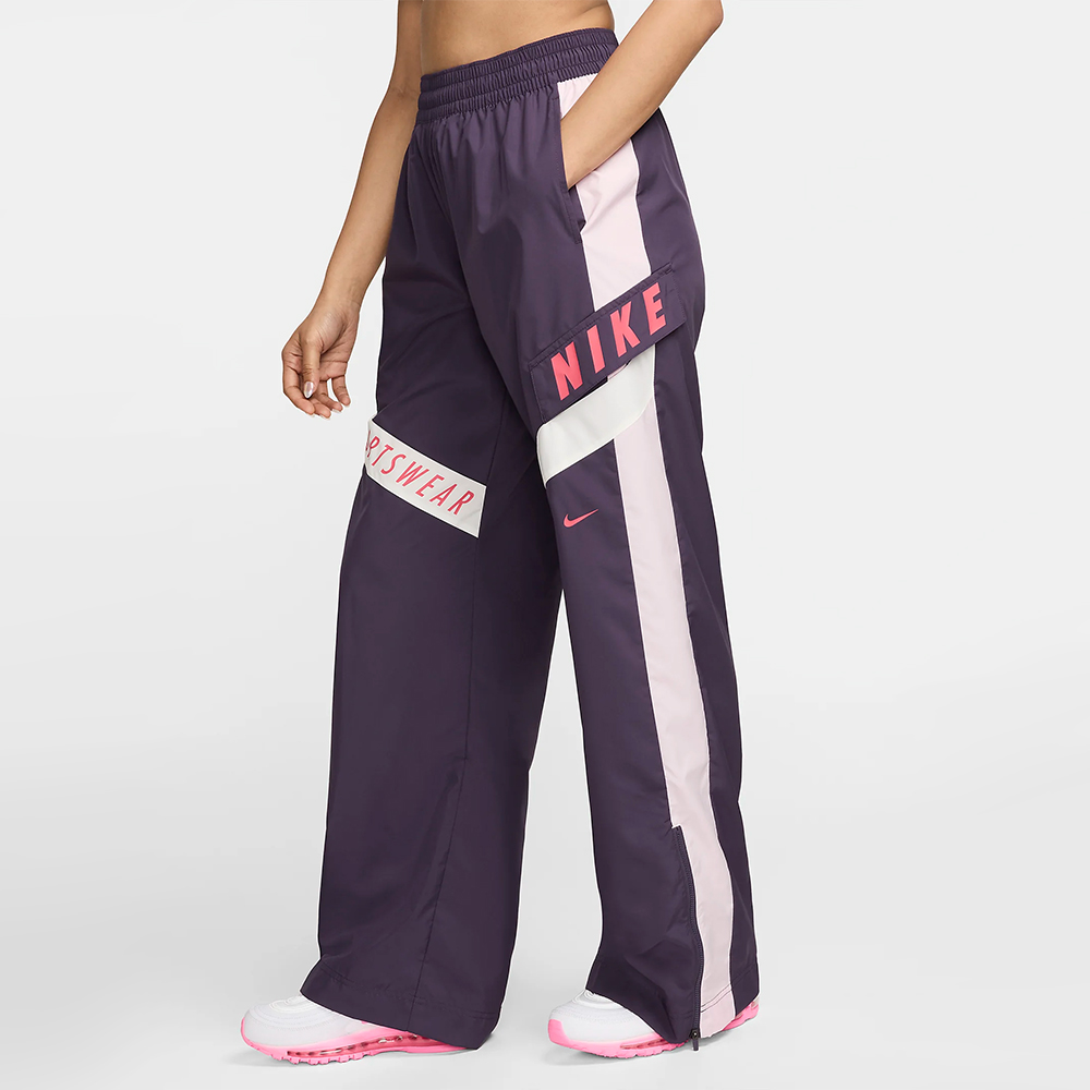 ДАМСКО ДОЛНИЩЕ NIKE HF5957-573 NSW WVN OS PANT HR SW ЛИЛАВО/РОЗОВО - lotus-sport.bg