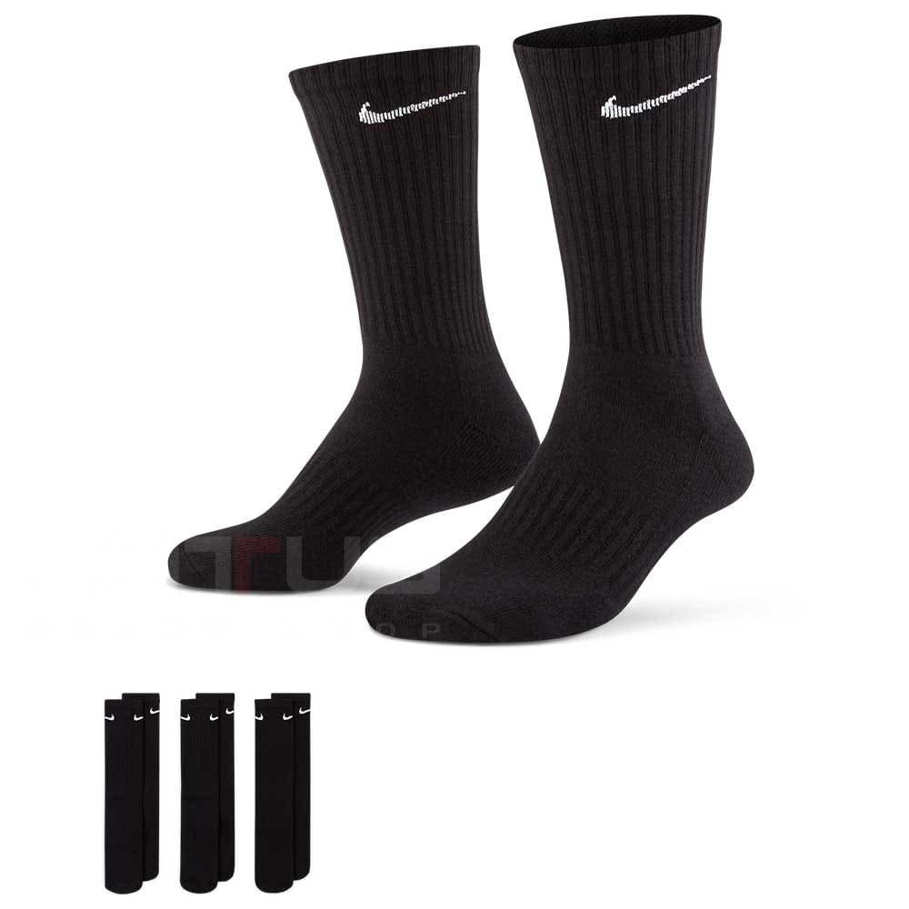ЧОРАПИ NIKE SX7664-010 EVERYDAY CUSH CREW 3PR - 132 ЧЕРНИ - lotus-sport.bg