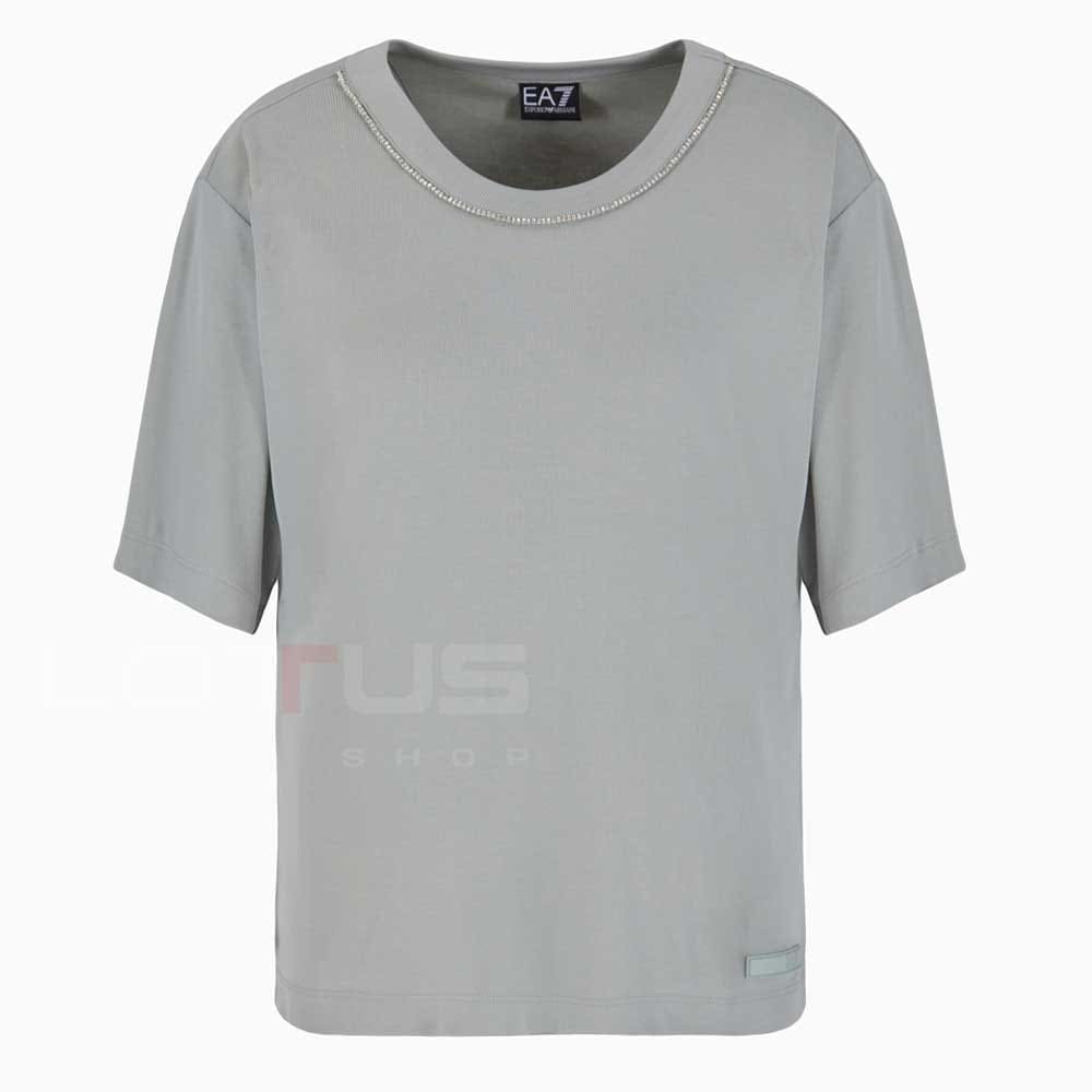 ДАМСКА ТЕНИСКА EA7 EMPORIO ARMANI 7W000340-U8023 PRECIOUS W TEE SS СИВО-ЗЕЛЕНА - lotus-sport.bg
