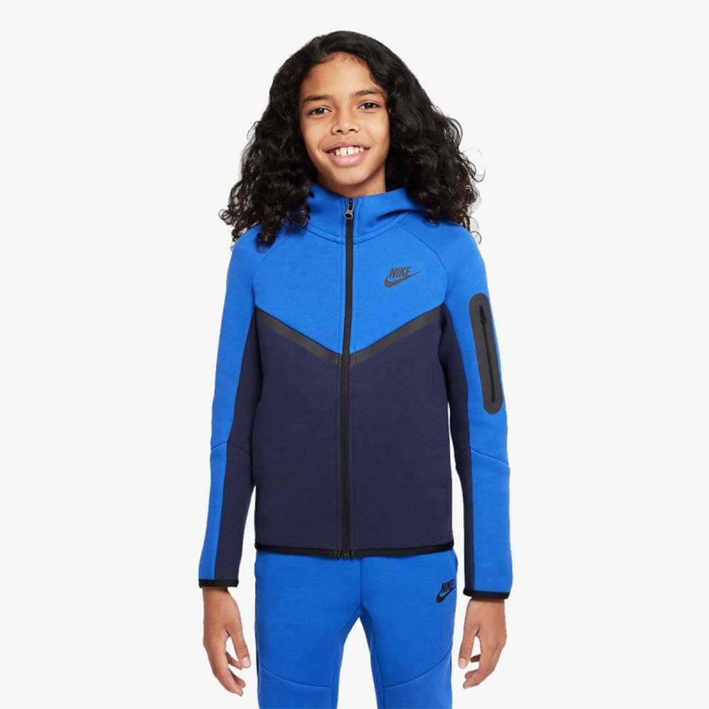 ДЕТСКО ГОРНИЩЕ ЗА МОМЧЕ NIKE HV5867-451 NSW TCH FLC FZ PD ТЪМНОСИНЬО - lotus-sport.bg