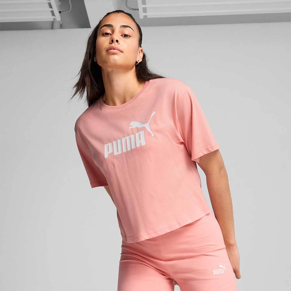 ДАМСКА ТЕНИСКА PUMA 68497201 ESS CROPPED NO.1 LOGO TEE РОЗОВА - lotus-sport.bg