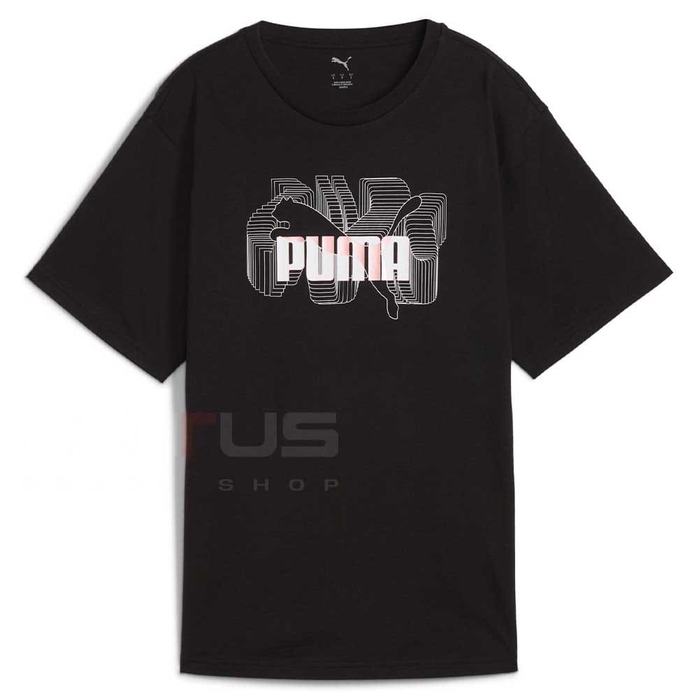 ДАМСКА ТЕНИСКА PUMA 68508401 GRAPHICS STACKED NO. 1 LOGO TEE ЧЕРНА - lotus-sport.bg