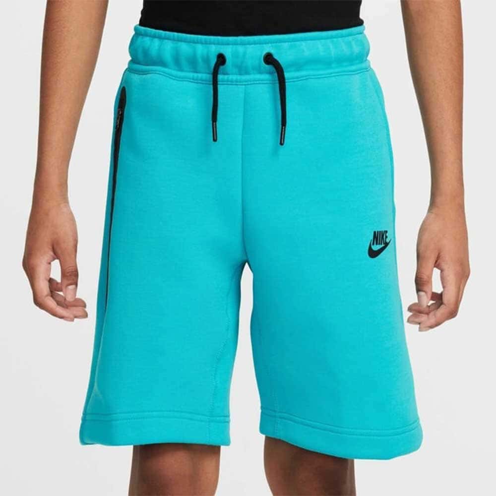 ДЕТСКИ КЪСИ ПАНТАЛОНИ ЗА МОМЧЕ NIKE FD3289-345 NSW TECH FLC SHORT СИНЬО-ЗЕЛЕНИ - lotus-sport.bg