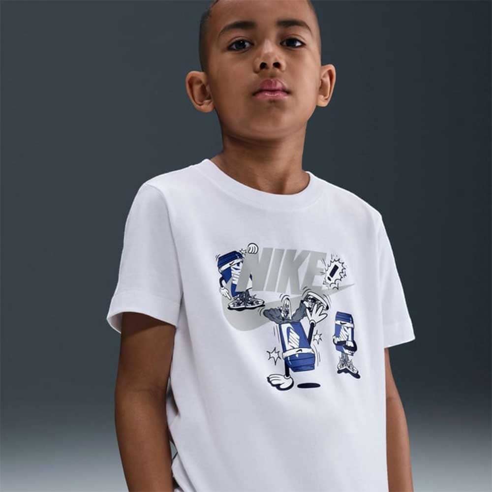 ДЕТСКА ТЕНИСКА ЗА МОМЧЕ NIKE HV5214-100 NSW TEE BOXY BREAK DANCE БЯЛА - lotus-sport.bg