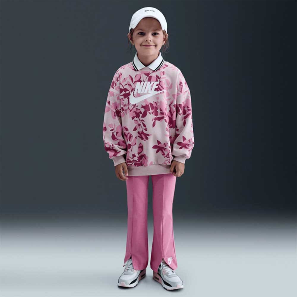 ДЕТСКИ СПОРТЕН ЕКИП ЗА МОМИЧЕ NIKE 36N138-ACG FLORAL CAMO CREW LEGGING SET СИВ/РОЗОВ - lotus-sport.bg