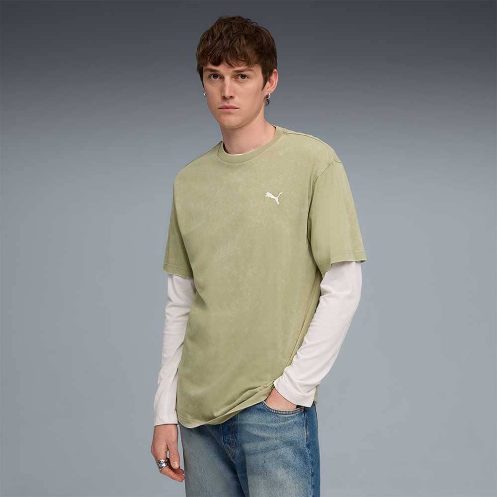 МЪЖКА ТЕНИСКА PUMA 68804882 ESS ELEVATED RELAXED WASH TEE БЛЕДОЗЕЛЕНА - lotus-sport.bg